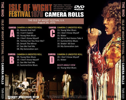 THE WHO / ISLE OF WIGHT FESTIVAL 1970 CAMERA ROLLS 【DVD】