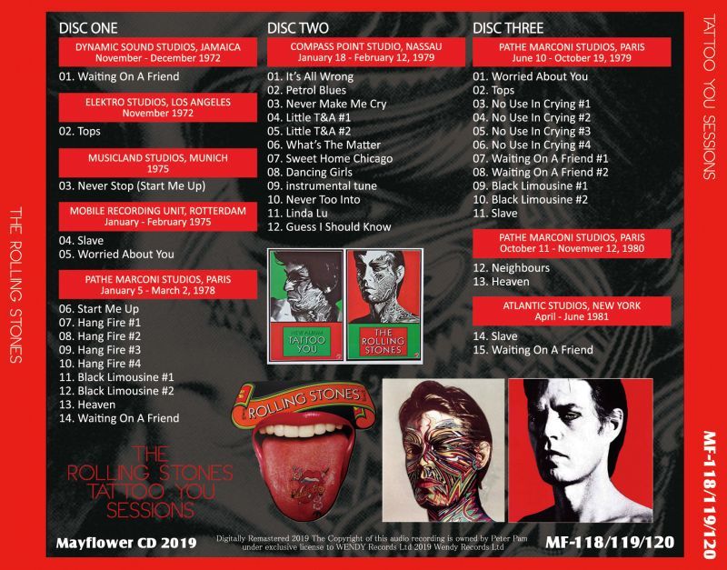THE ROLLING STONES / TATTOO YOU SESSIONS 【3CD】