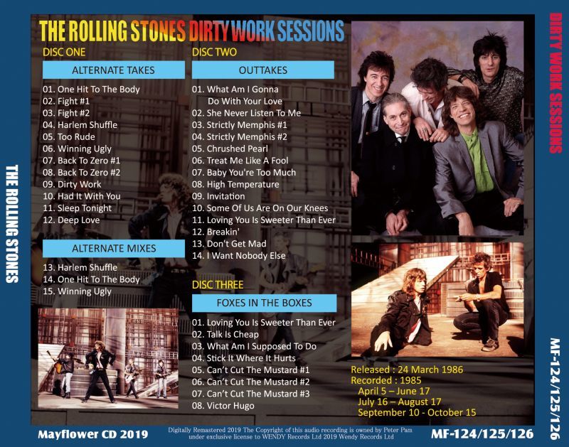 THE ROLLING STONES / DIRTY WORK SESSIONS 【3CD】