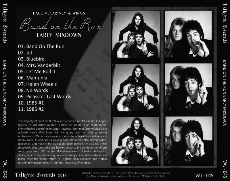PAUL McCARTNEY / BAND ON THE RUN EARLY MIXDOWN 【1CD】