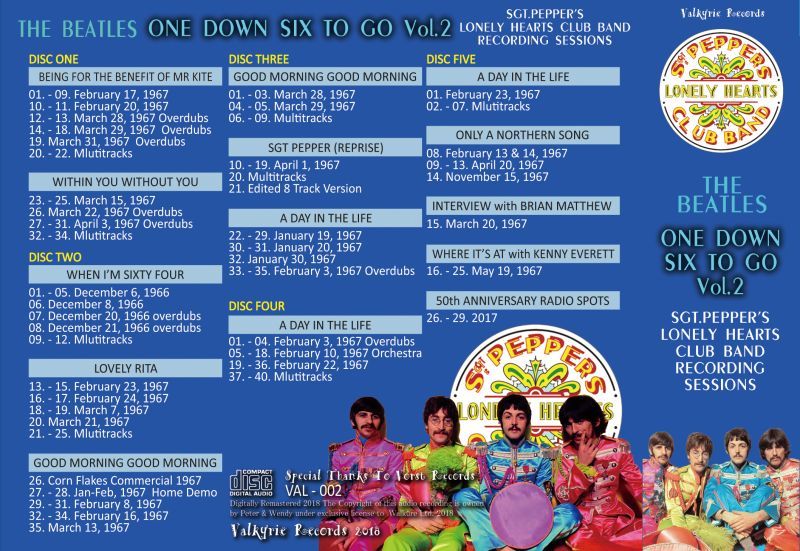 THE BEATLES / ONE DOWN, SIX TO GO Vol.2 【5CD】