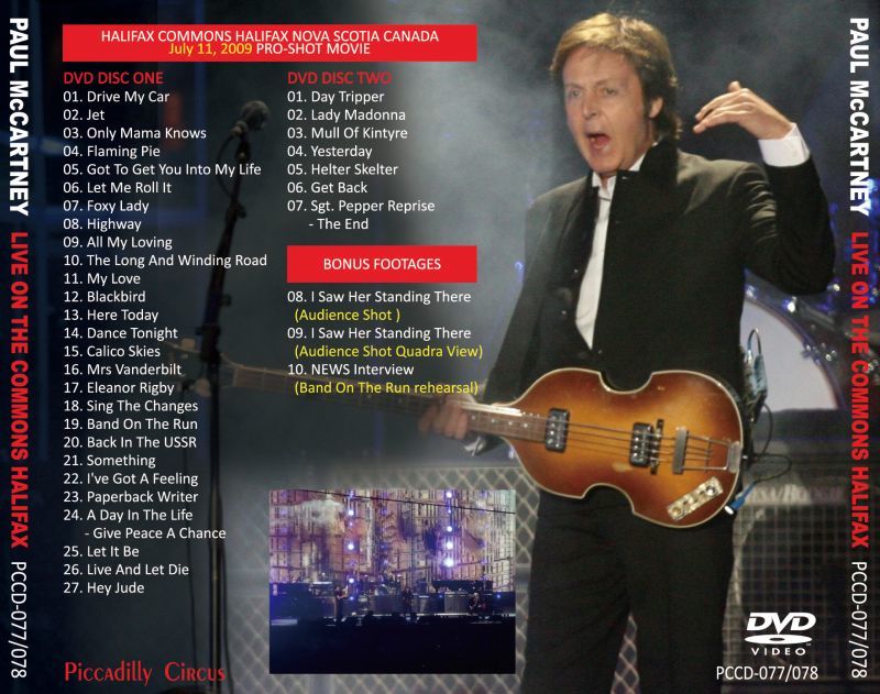 PAUL McCARTNEY 2009 LIVE ON THE COMMONS HALIFAX 3CD+2DVD