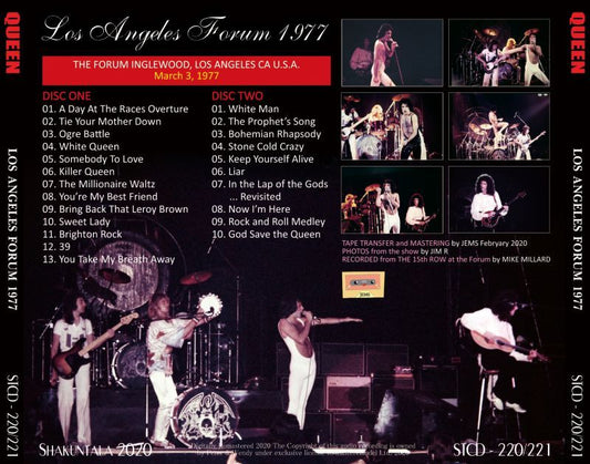 QUEEN 1977 LOS ANGELES FORUM 2CD