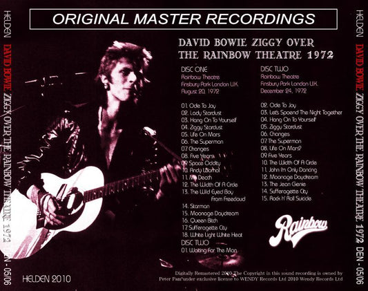 DAVID BOWIE / ZIGGY OVER THE RAINBOW THEATRE 1972 【2CD】