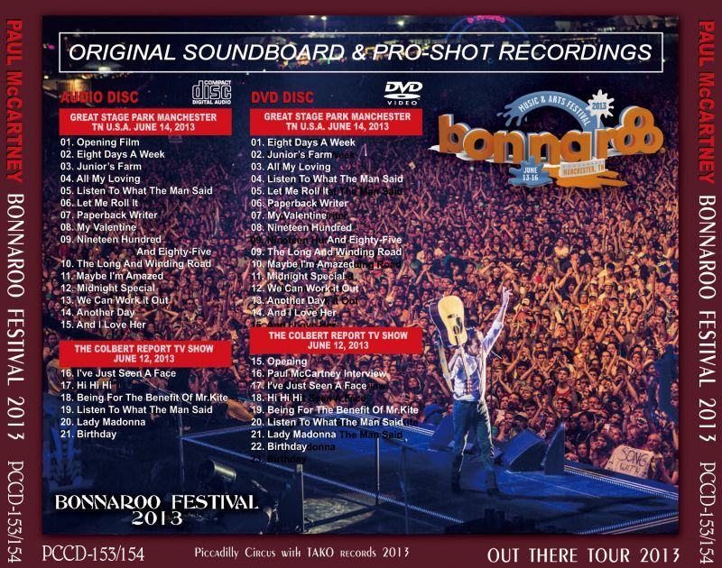 PAUL McCARTNEY / BONNAROO FESTIVAL 2013 【CD+DVD】