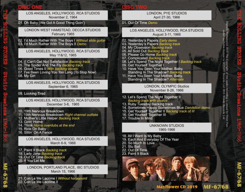 THE ROLLING STONES COMPLETE STUDIO SESSIONS 1965-1966 2CD