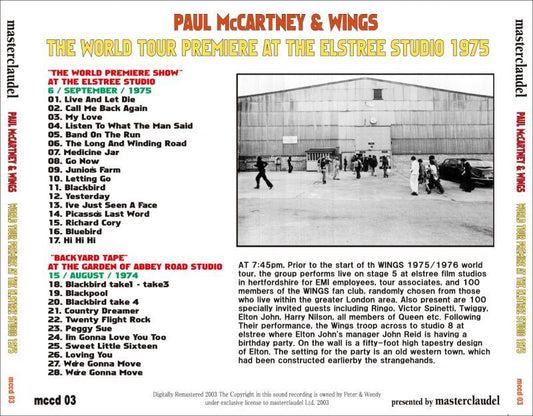 PAUL McCARTNEY / THE WORLD TOUR PREMIERE 1975 【CD】