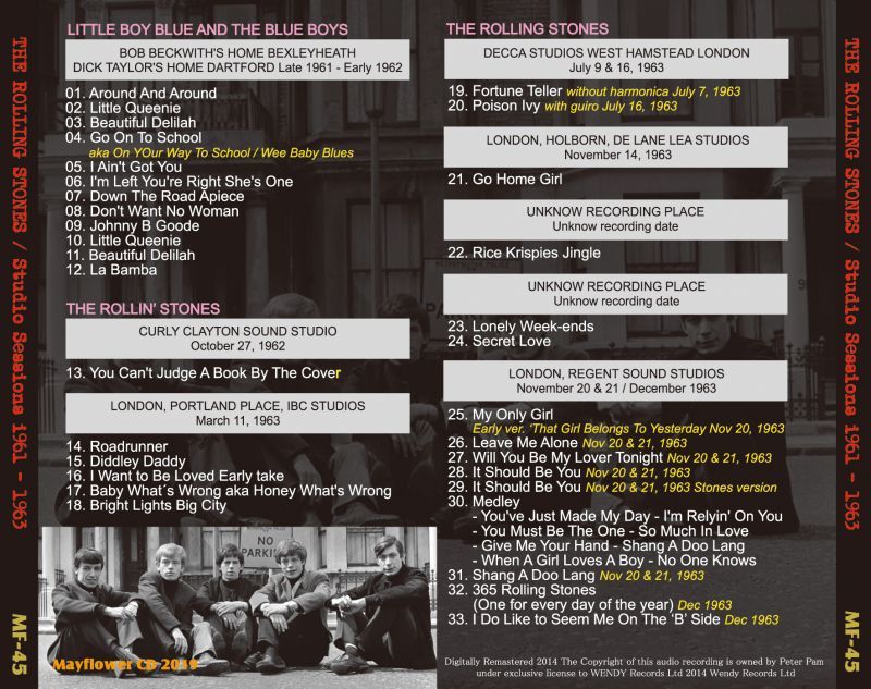 THE ROLLING STONES COMPLETE STUDIO SESSIONS 1961-1963 CD