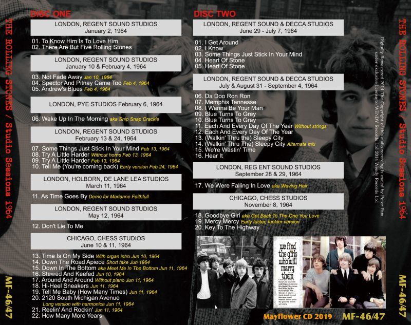 THE ROLLING STONES COMPLETE STUDIO SESSIONS 1964 2CD