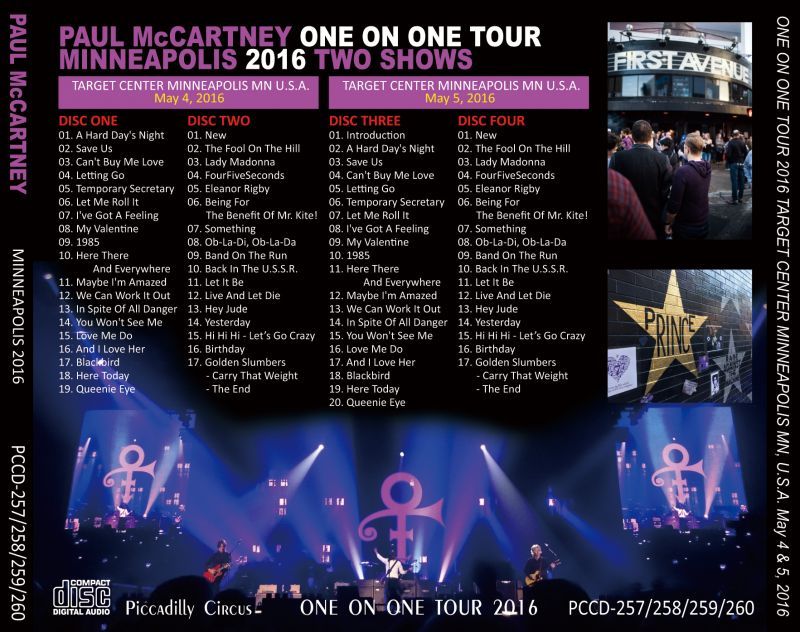 PAUL McCARTNEY / ONE ON ONE MINNEAPOLIS 2016 TWO SHOWS 【4CD】