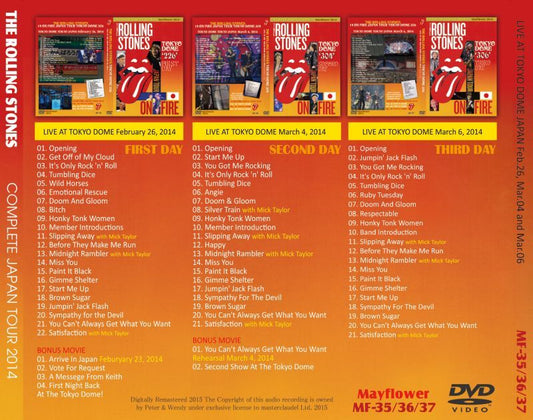 THE ROLLING STONES / COMPLETE JAPAN TOUR 2014 【3DVD】