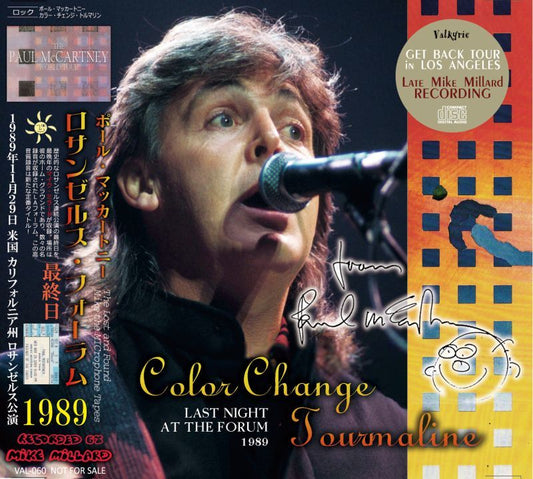 PAUL McCARTNEY 1989 COLOR CHANGE TOURMALINE 2 CD FORUM INGLEWOOD LOS ANGELE