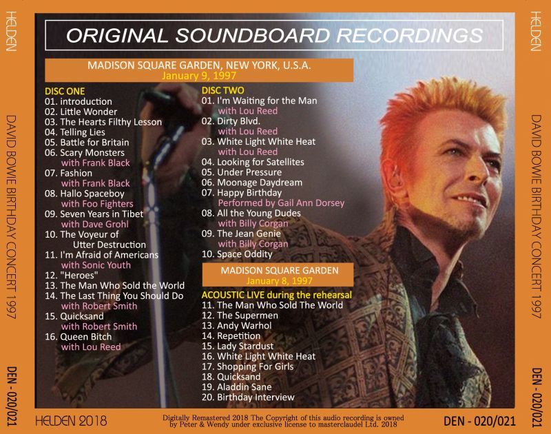 DAVID BOWIE 1997 BIRTHDAY CONCERT 2CD
