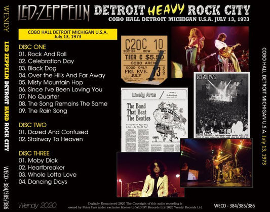 LED ZEPPELIN 1973 DETROIT HEAVY ROCK CITY 3CD