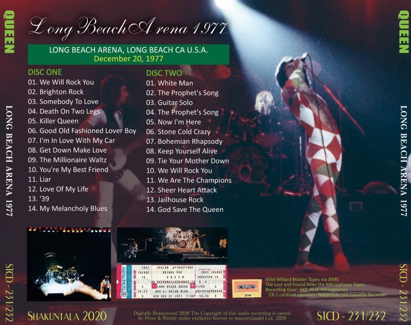 QUEEN 1977 LONG BEACH ARENA 2CD