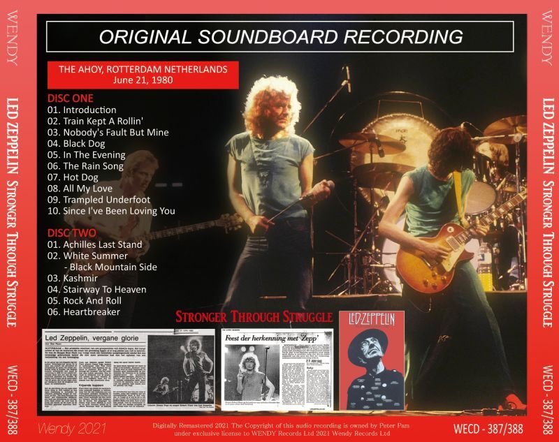 LED ZEPPELIN 1980 STRONGER THROUGH STRUGGLE 2CD