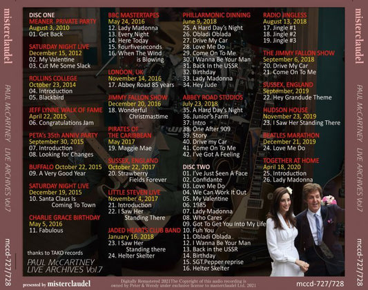 PAUL McCARTNEY / LIVE ARCHIVES Vol.7 2CD