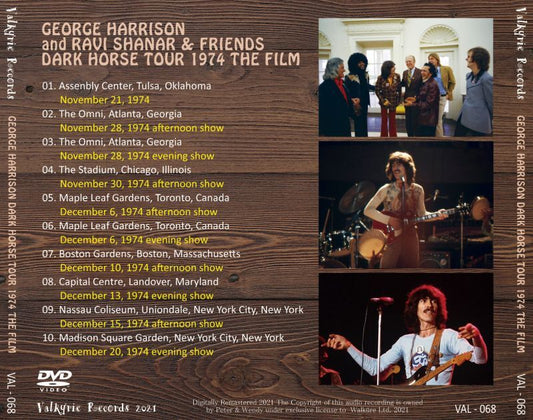 GEORGE HARRISON 1974 DARK HORSE TOUR THE FILM DVD
