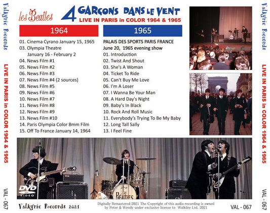THE BEATLES LIVE IN PARIS 1964 & 1965 IN COLOR DVD