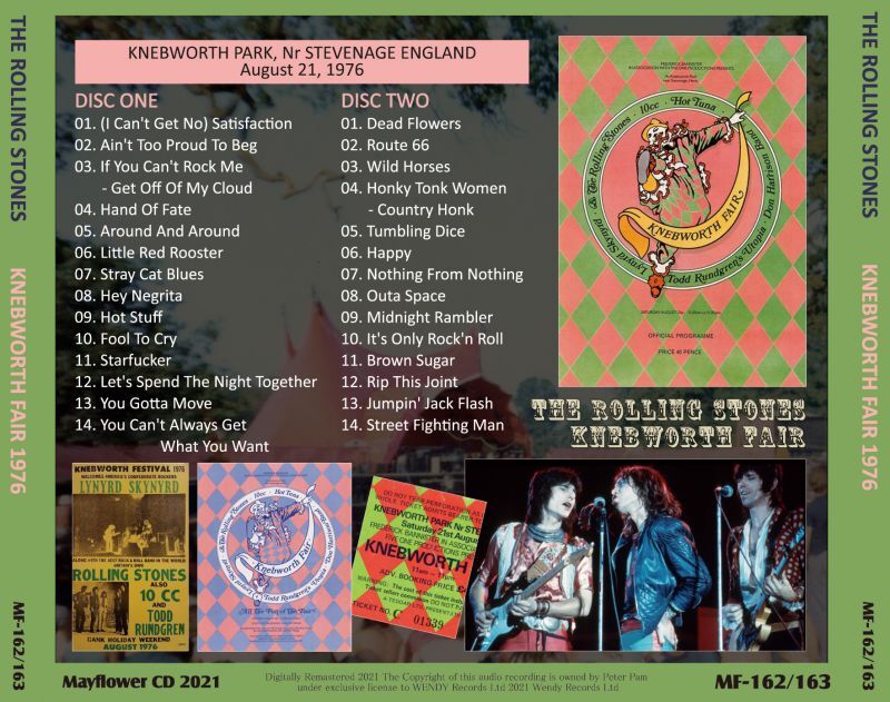 THE ROLLING STONES 1976 KNEBWORTH FAIR 2CD