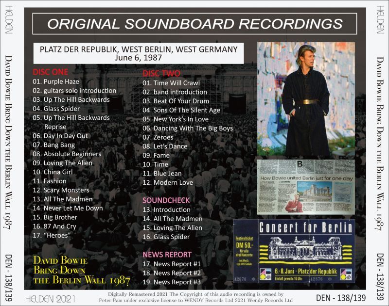 DAVID BOWIE / BRING DOWN THE BERLIN WALL 1987 (2CD)