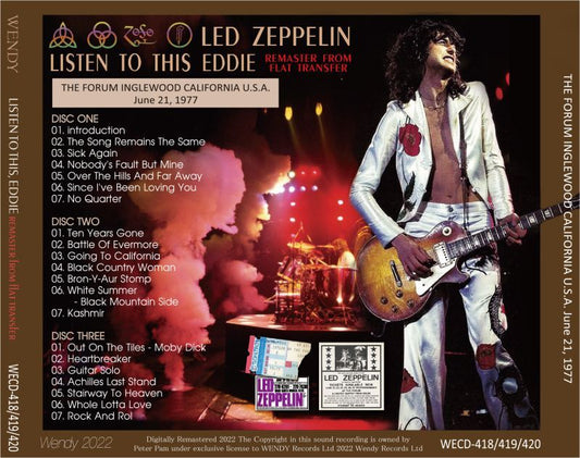 LED ZEPPELIN / LISTEN TO THIS, EDDIE 1977 REMASTER FROM FLAT TRANSFER (3CD)
