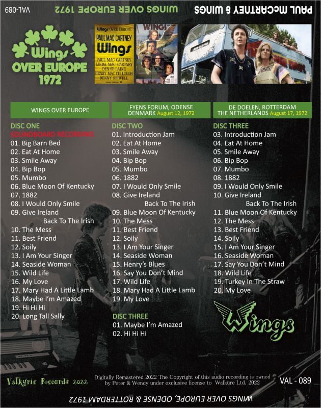 PAUL McCARTNEY / WINGS OVER EUROPE 1972 (3CD)