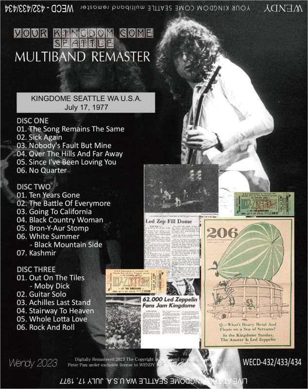 LED ZEPPELIN / YOUR KINGDOM COME SEATTLE MULTIBAND REMASTER (3CD)