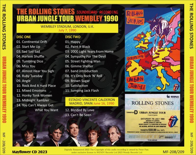 THE ROLLING STONES / URBAN JUNGLE TOUR WEMBLEY 1990 (2CD)