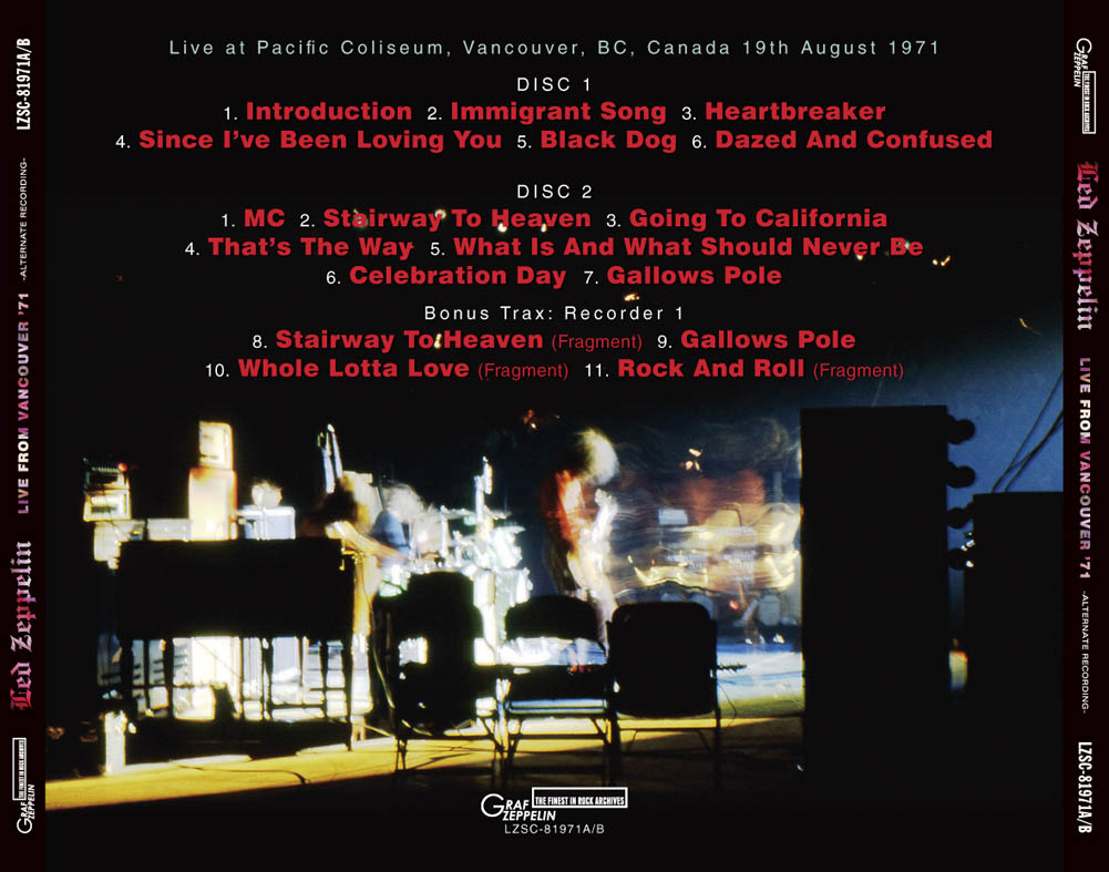 LED ZEPPELIN / LIVE FROM VANCOUVER '71 Alternate Recording (2CD)