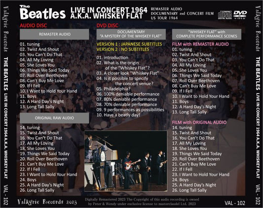 THE BEATLES / LIVE IN CONCERT 1964 A.K.A. WHISKEY FLAT (1CD+1DVD)