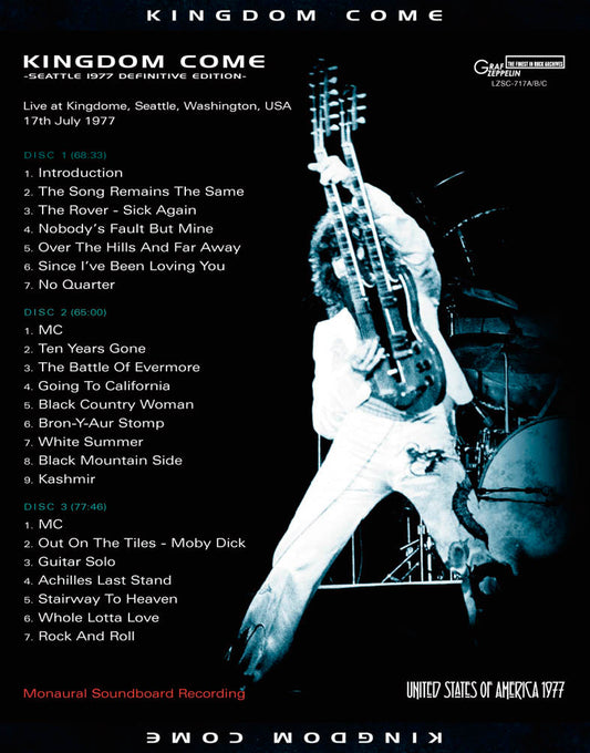LED ZEPPELIN / KINGDOM COME SEATTLE 1977 DEFINITIVE EDITION Released in late November (3CD)