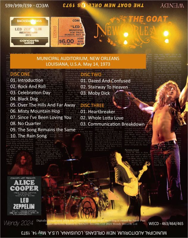 LED ZEPPELIN / 1973 THE GOAT NEW ORLEANS (3CD)