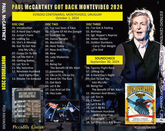PAUL McCARTNEY / 2024 REGRESÓ A MONTEVIDEO (3 CD)