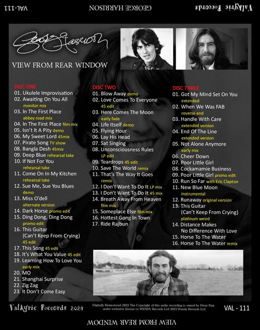 GEORGE HARRISON / VIEW FROM REAR WINDOW (3CD)