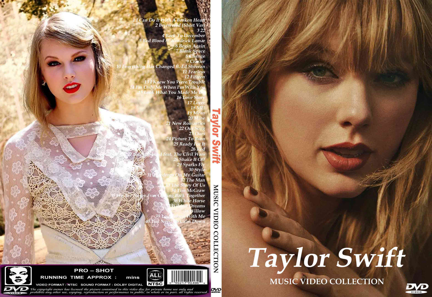 Taylor Swift / Music Video Collection (1DVDR)