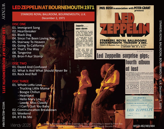 LED ZEPPELIN / EN BOURNEMOUTH 1971 (3 CD)