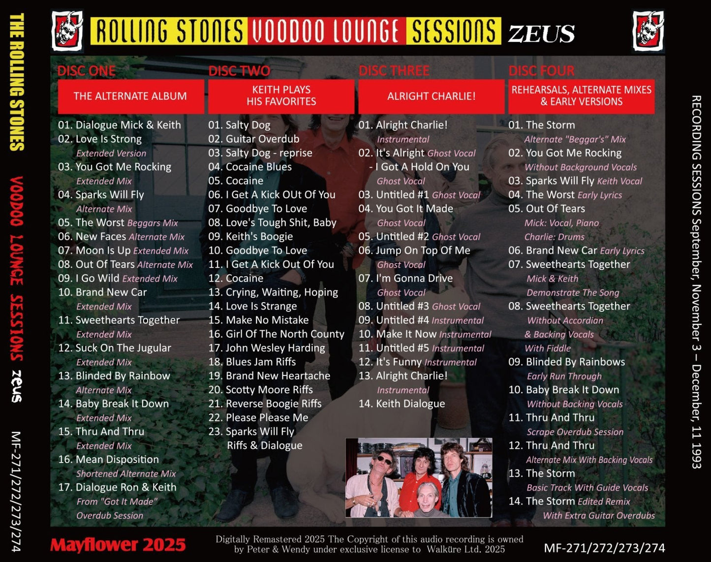 THE ROLLING STONES / VOODOO LOUNGE SESSIONS ZEUS (5CD)