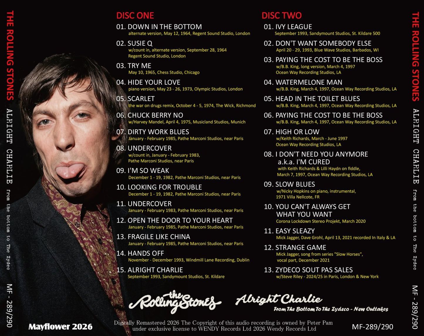 THE ROLLING STONES / ALRIGHT CHARLIE from the bottom to The Zydec new outtakes (2CD)