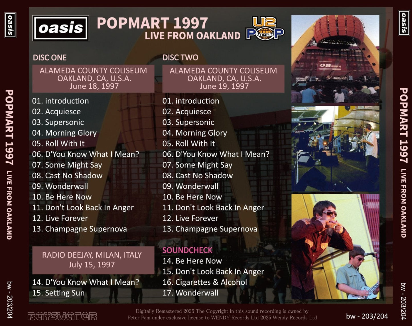 OASIS / POPMART LIVE FROM OAKLAND 1997 (2CD)