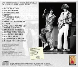 THE ROLLING STONES / BIRMINGHAM ODEON 1973 with New Artworks & Label Designs (1CD)
