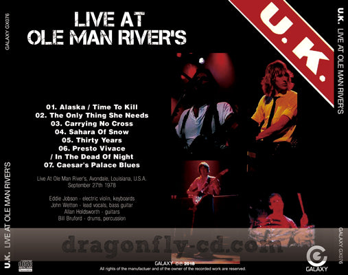U.K. / LIVE AT OLE MAN RIVER'S (1CDR)