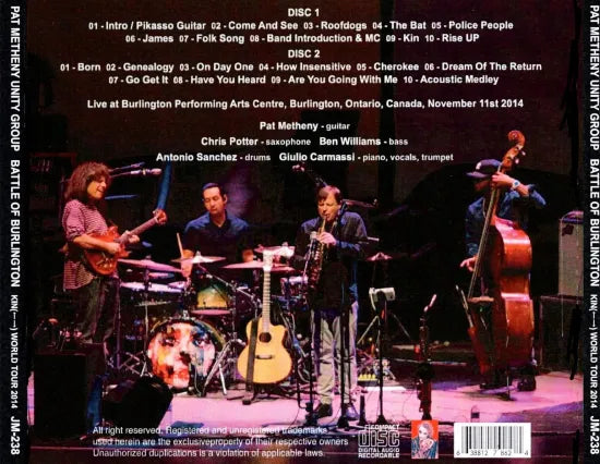 Pat metheny Unity Group / Battle Of Burlington (2CDR)