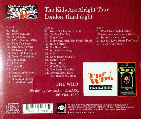 THE WHO / London Third Night 1989 (3CDR)