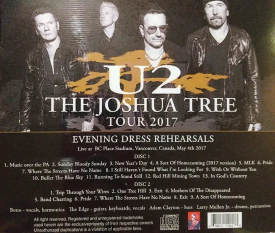 U2 / Evening Dress Rehearsals (2CDR)