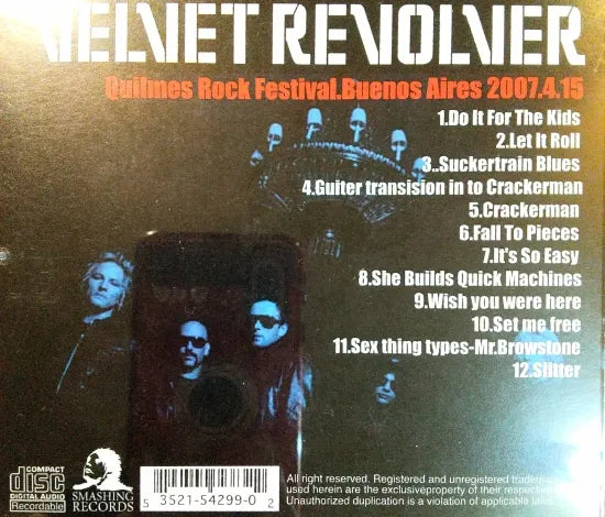 VELVET REVOLVER / LIVE IN BUENOS AIRES 2007 STEREO SOUNDBOARD (1CDR)
