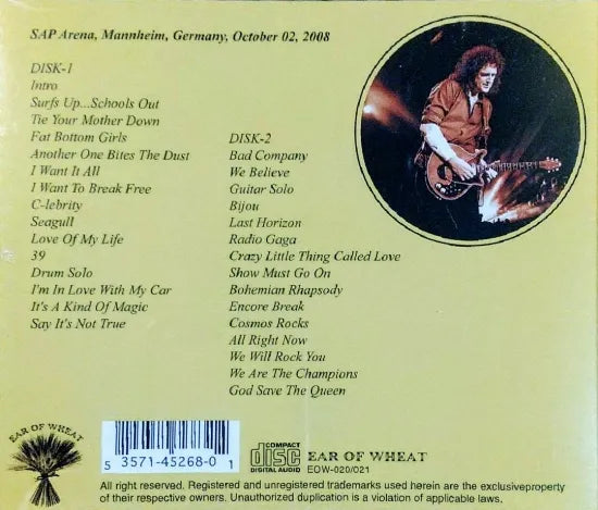 QUEEN+ PAUL RODGERS / MANNHEIM 2008 (2CDR)