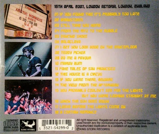 ARCTIC MONKEYS / LONDON ASTORIA 2007 STEREO SOUNDBOARD (1CD)