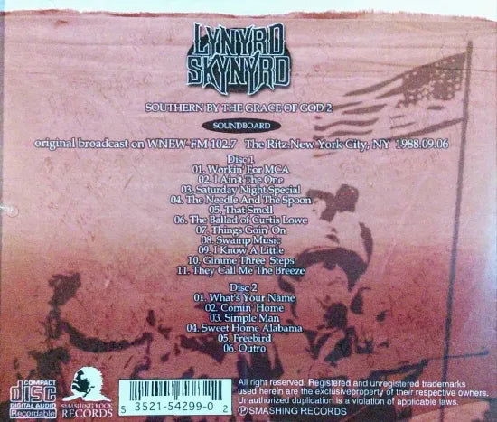 LYNYRD SKYNYRD / SOUTHERN BY THE GRACE OF GOD 2 SOUNDBOARD (2CDR)