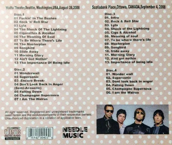 OASIS / NORTH AMERICAN TOUR 2008 (4CDR)